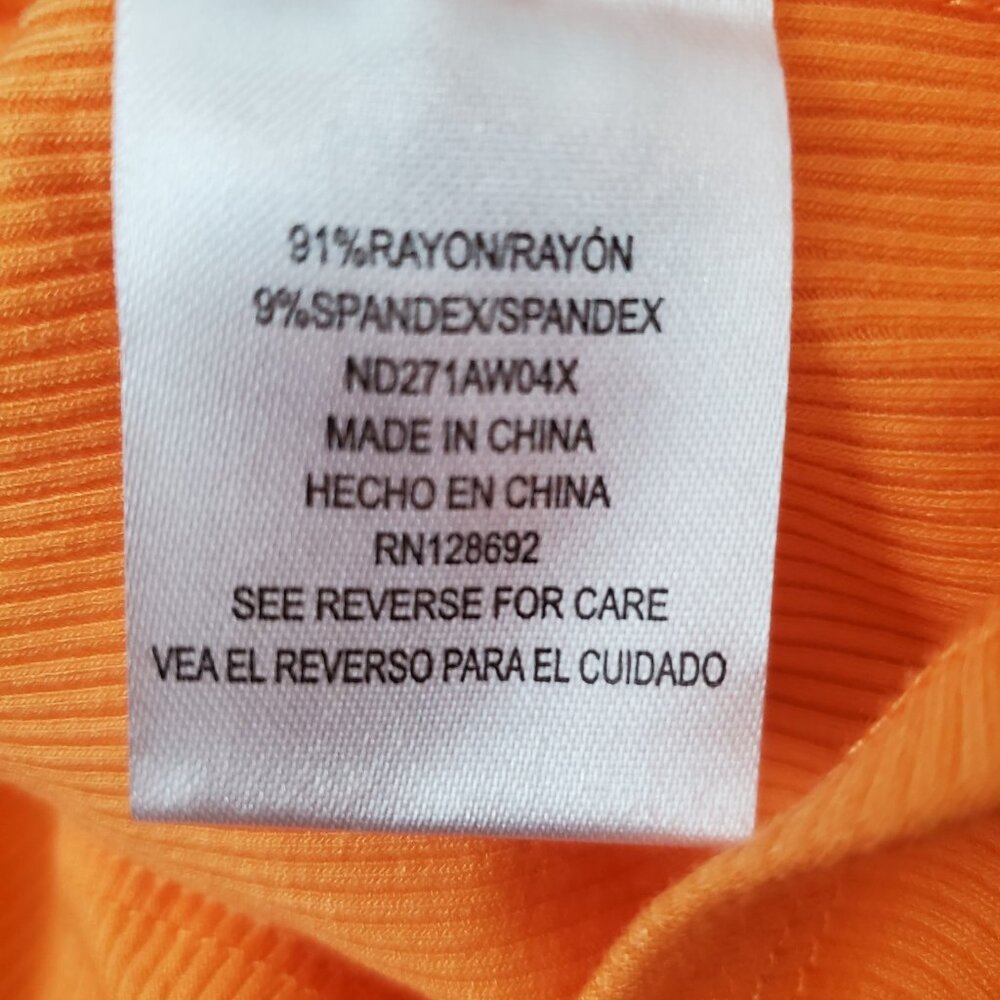 Women's 2X Orange Dress Madden NYC Asymmetrical Neckline Shirred Side Cut Out - Picture 13 of 14